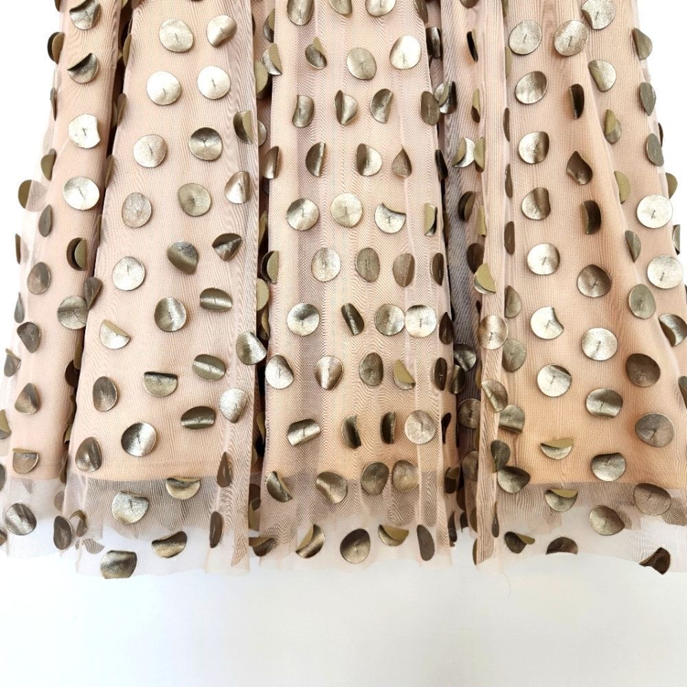 NWOT Eva Franco Anthropologie Gold Shimmer Spot Skirt - Picture 4 of 9